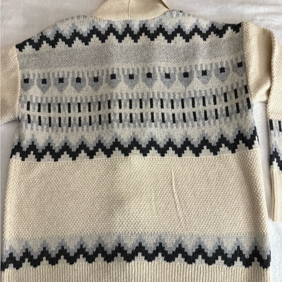 NWT FRYE Women's Oatmeal Heather Combo Aztec Pattern Cardigan Sweater  Small $98 - Picture 6 of 6